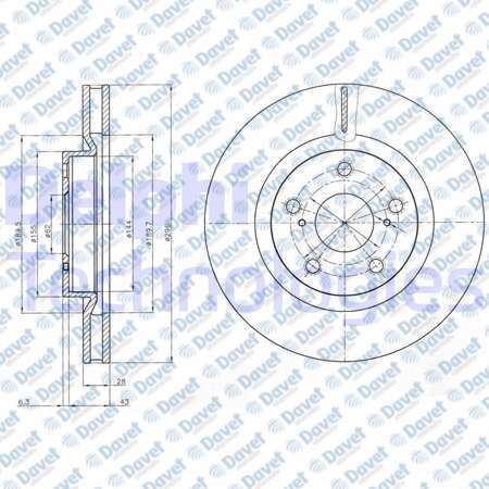 DELPHI BG4114C Fren Diski On Camry 06>11 Rav4 05>12 Havali 296mm  ####